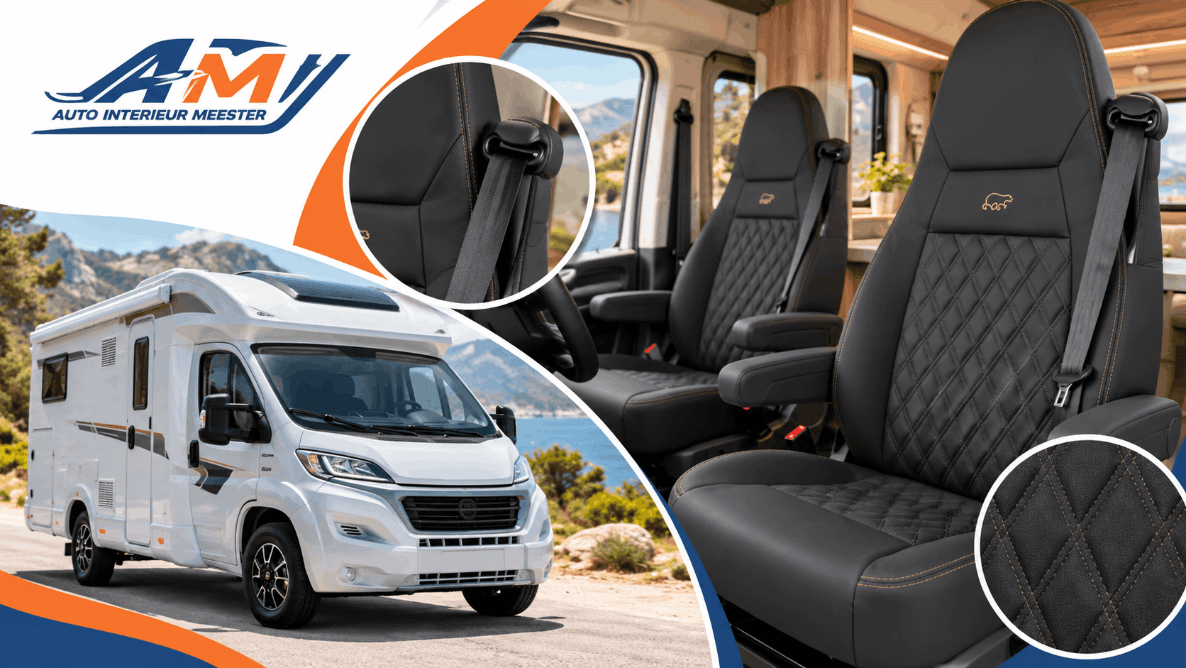 Housses pour sièges de camping-car avec ceinture intégrée : pratique, sûr et sur mesure