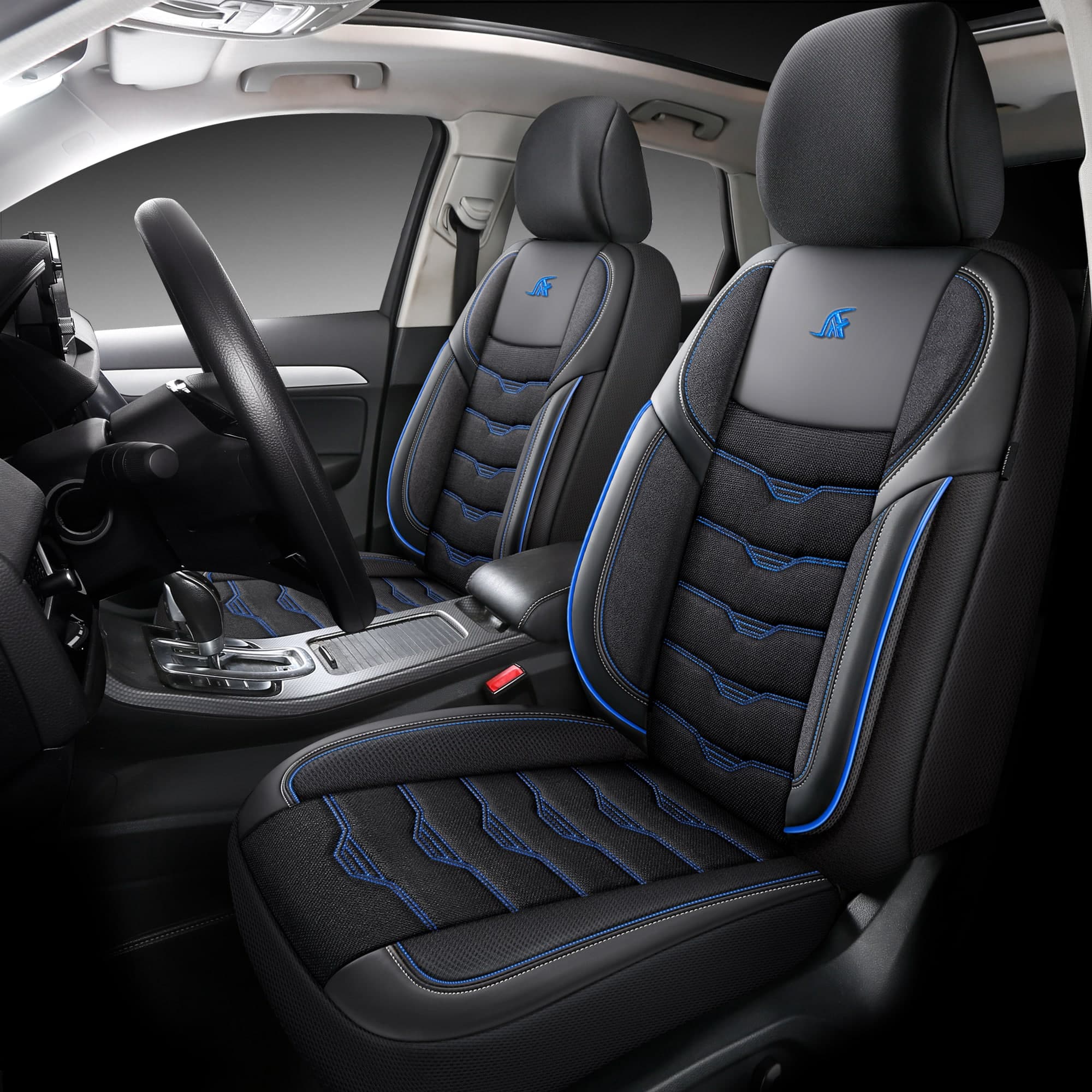 Housses de siège de voiture pour Audi A1 GB | Ensemble complet pour sièges avant | Série AID 12