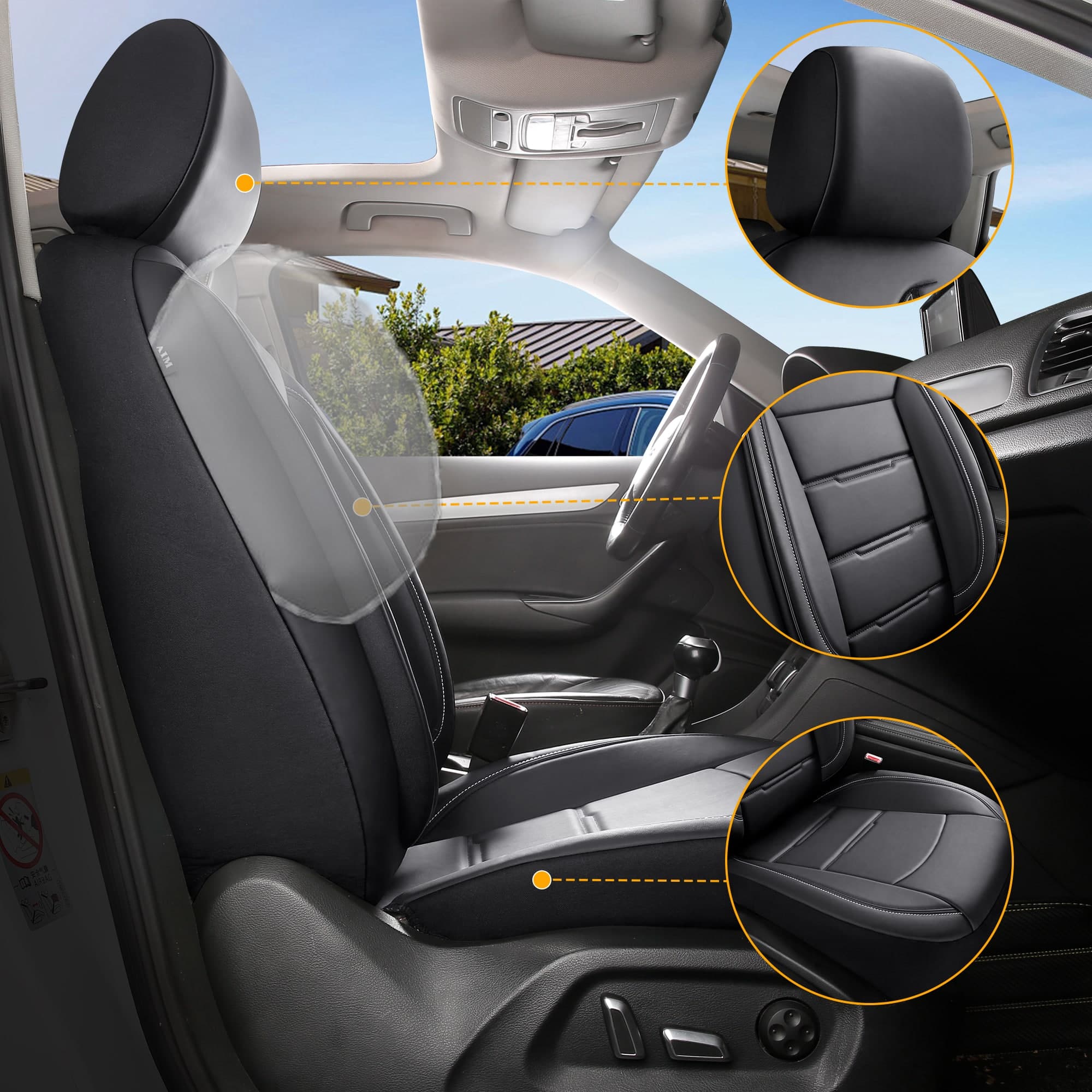Housses de siège auto pour BMW X6 G06 | Ensemble complet pour sièges avant | Série AIE 2
