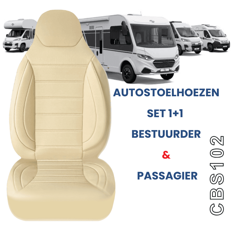 Housses de siège pour camping-car Citroën Jumper | Avec accoudoirs | Lot de 2 | Série CBS 6