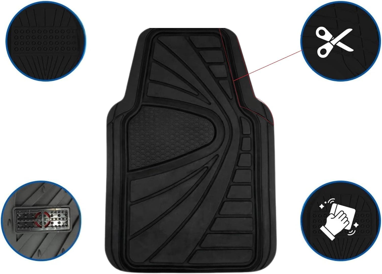 Tapis de voiture en caoutchouc – lot de 4 | Série R 2