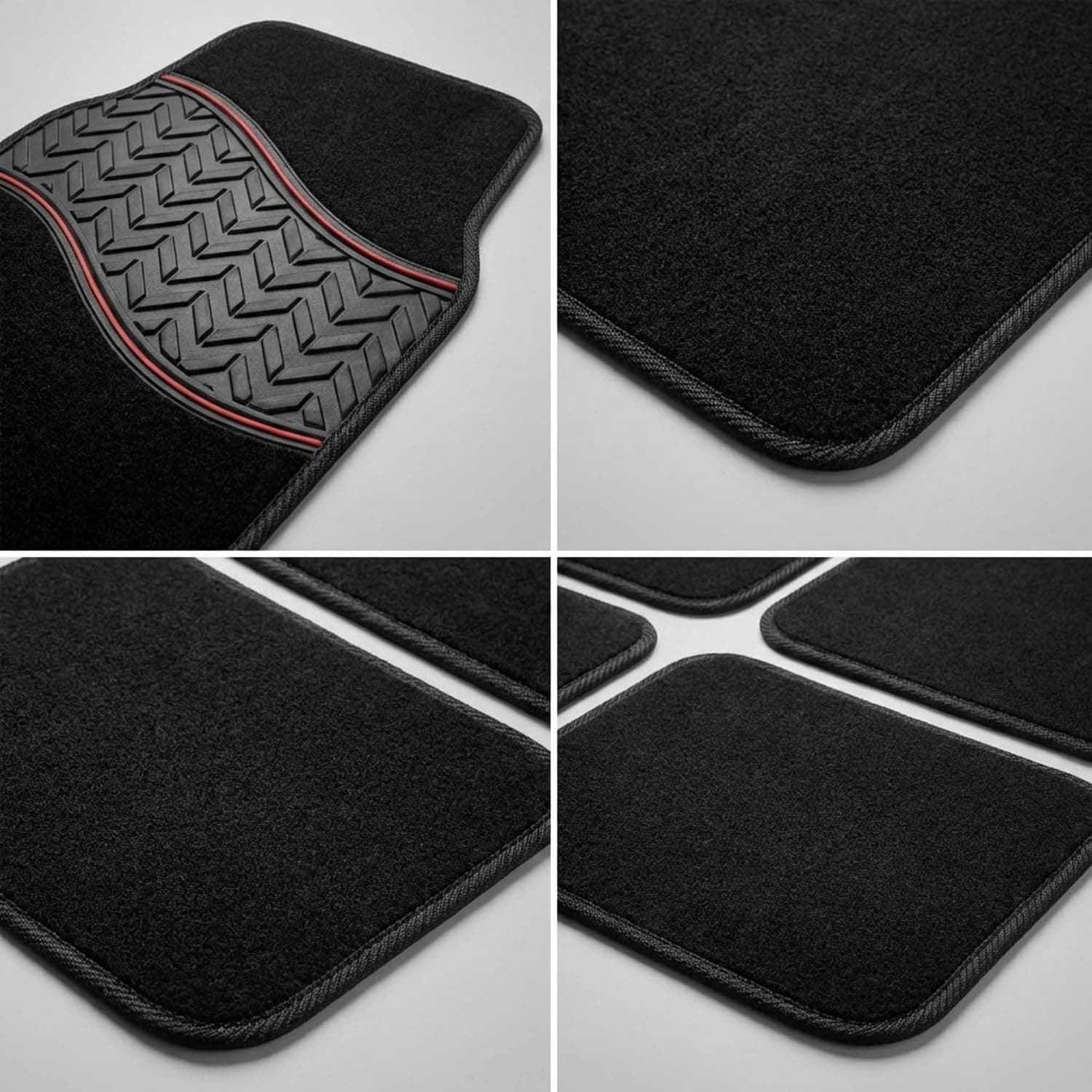 Tapis de voiture en tissu avec insert caoutchouc – lot de 4 | Série T 5
