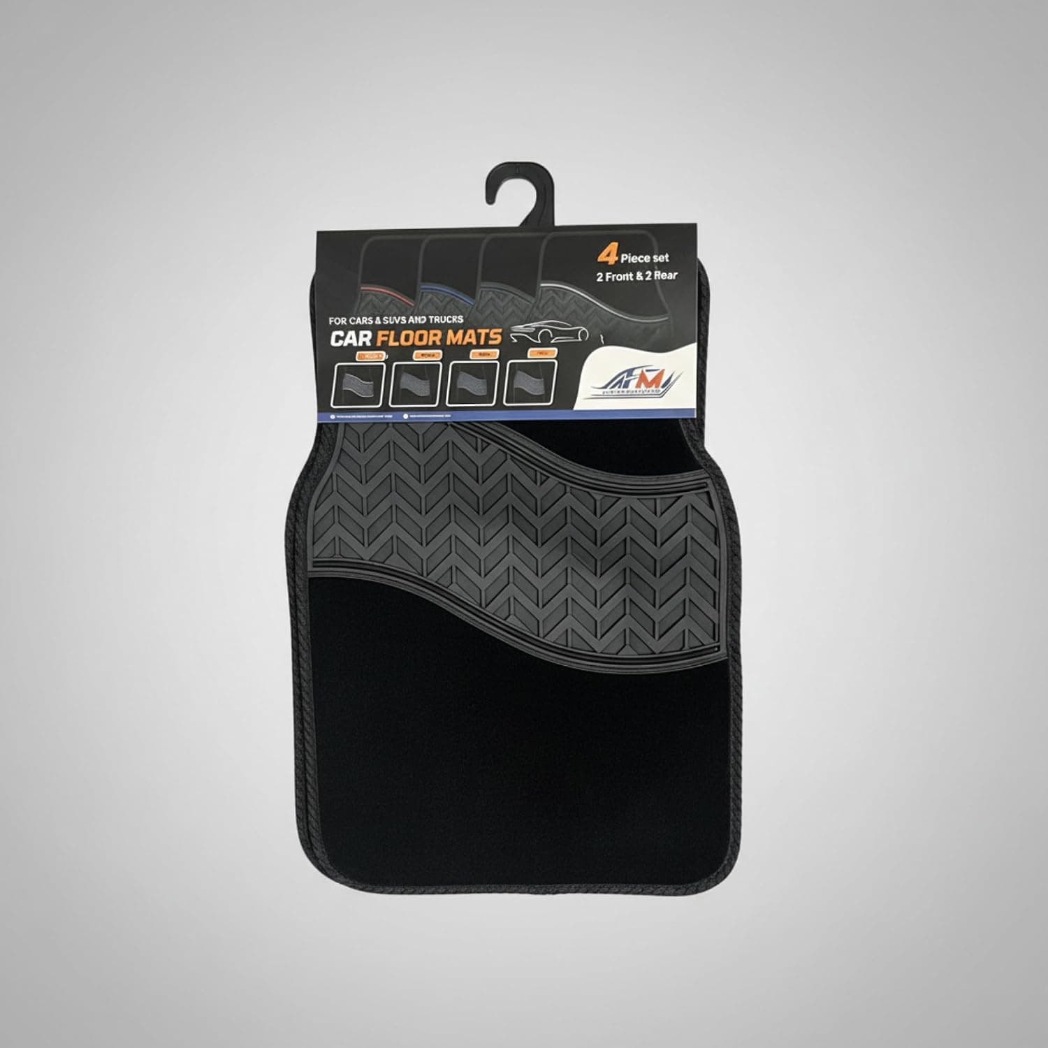 Tapis de voiture en tissu avec insert caoutchouc – lot de 4 | Série T 7