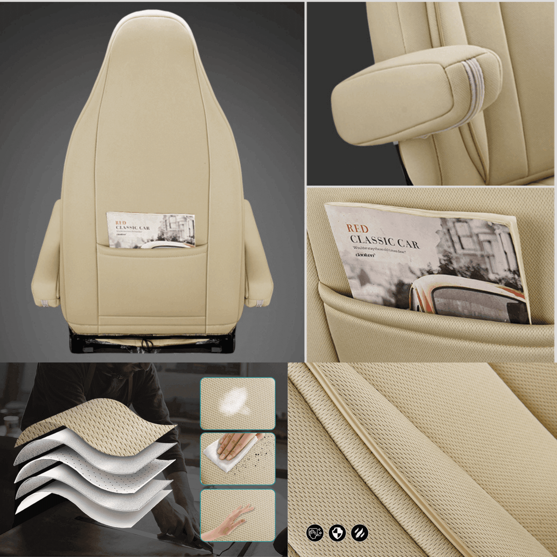 Camper stoelhoezen voor Adria Supersonic | Met armleuning hoezen | Set van 2 | CIM2 Serie