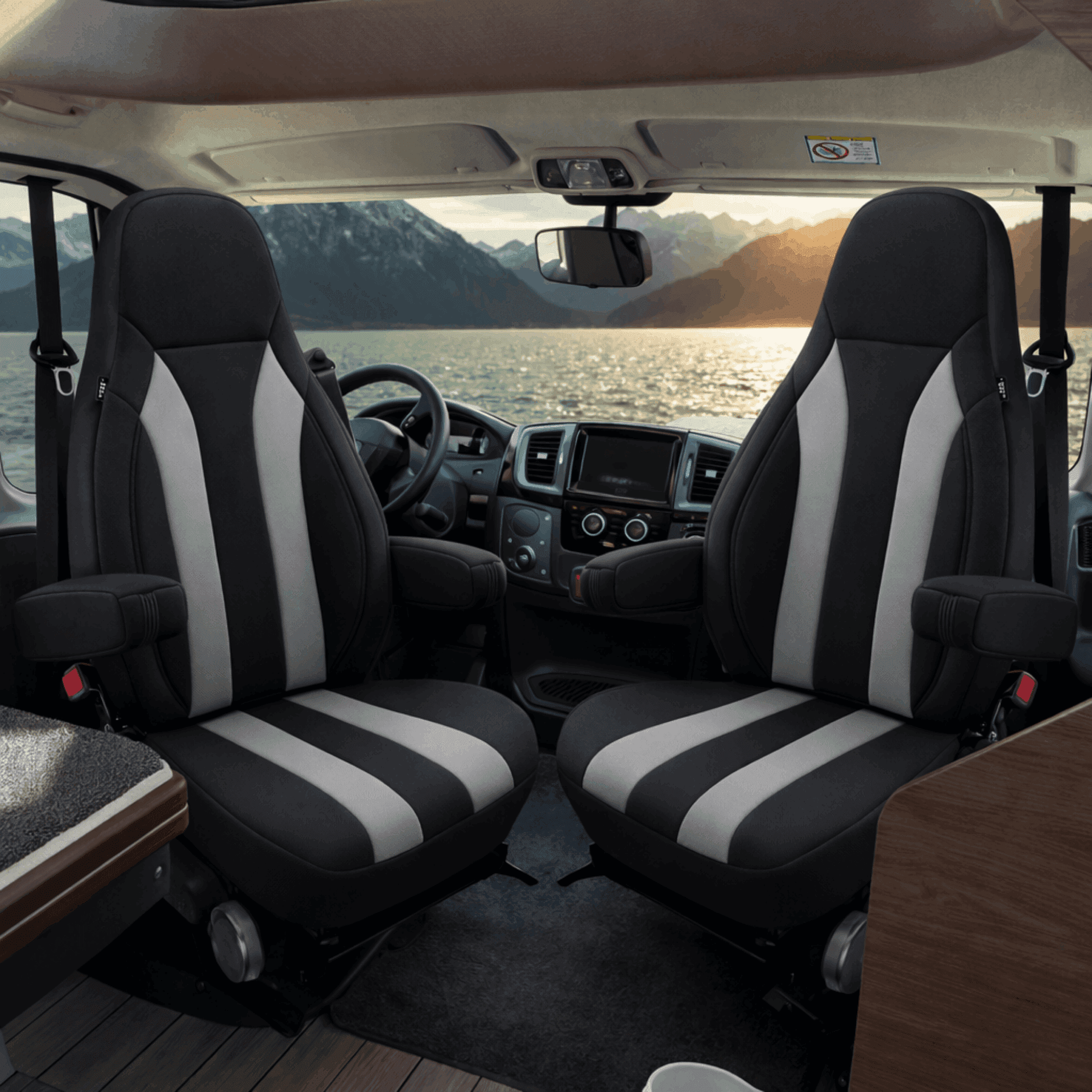 Camper stoelhoezen voor Adria Supersonic | Met armleuning hoezen | Set van 2 | CIM2 Serie