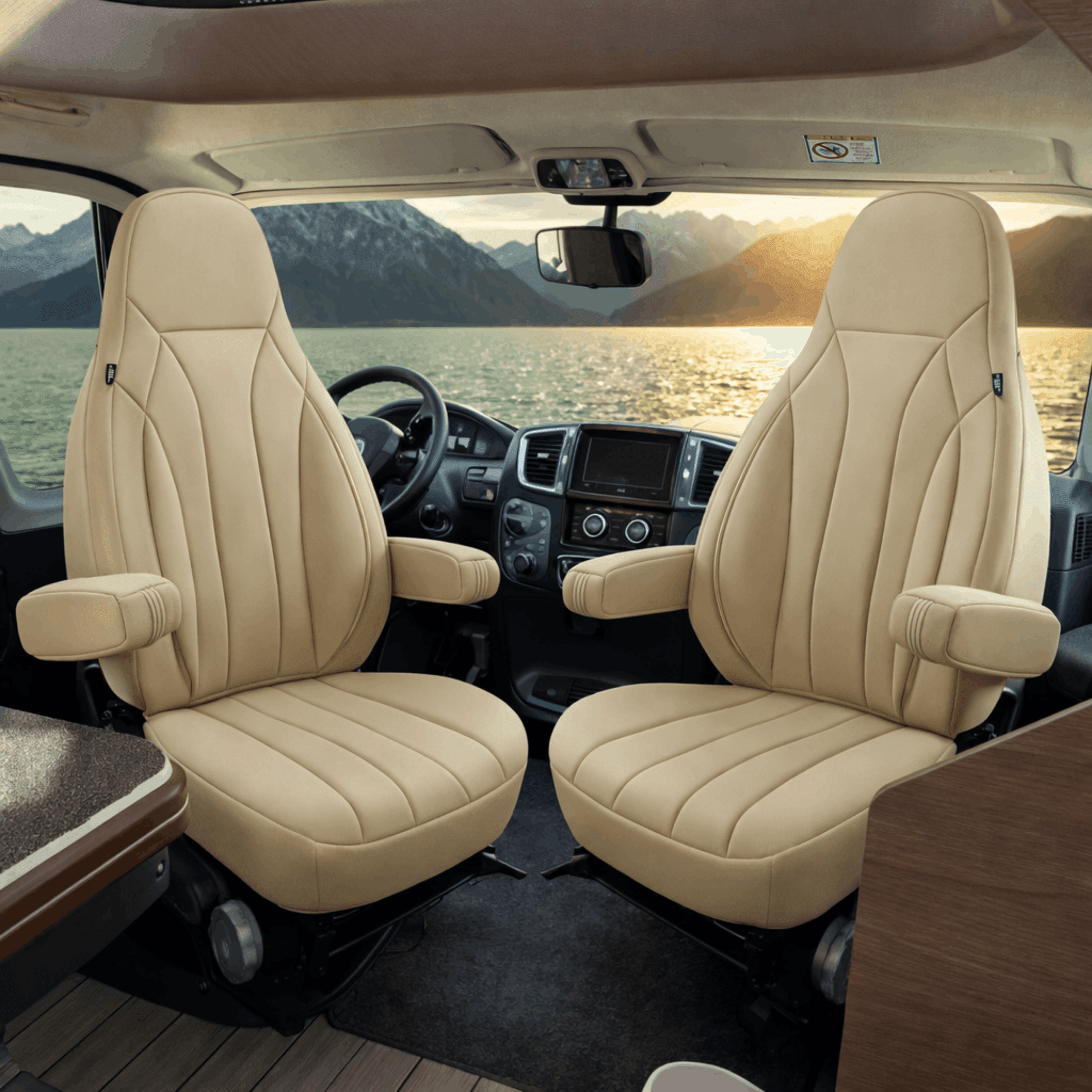 Camper stoelhoezen voor Adria Supersonic | Met armleuning hoezen | Set van 2 | CIM2 Serie