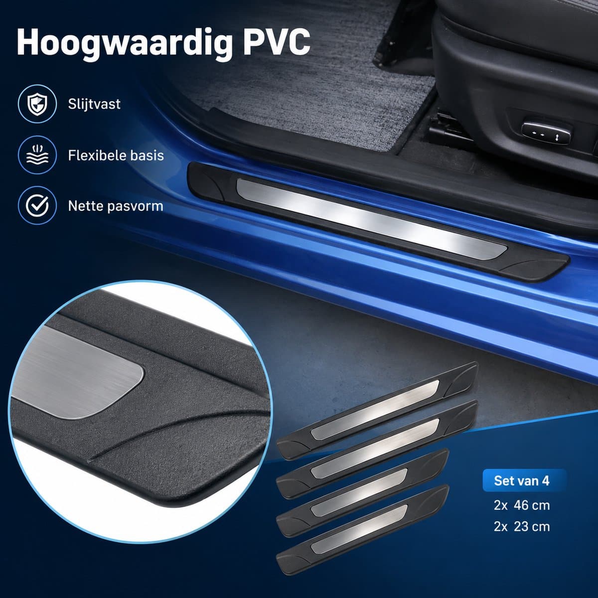 Seuils de porte pour Mercedes GLC X253 C253 – lot de 4 | Série TS - Noir métallisé