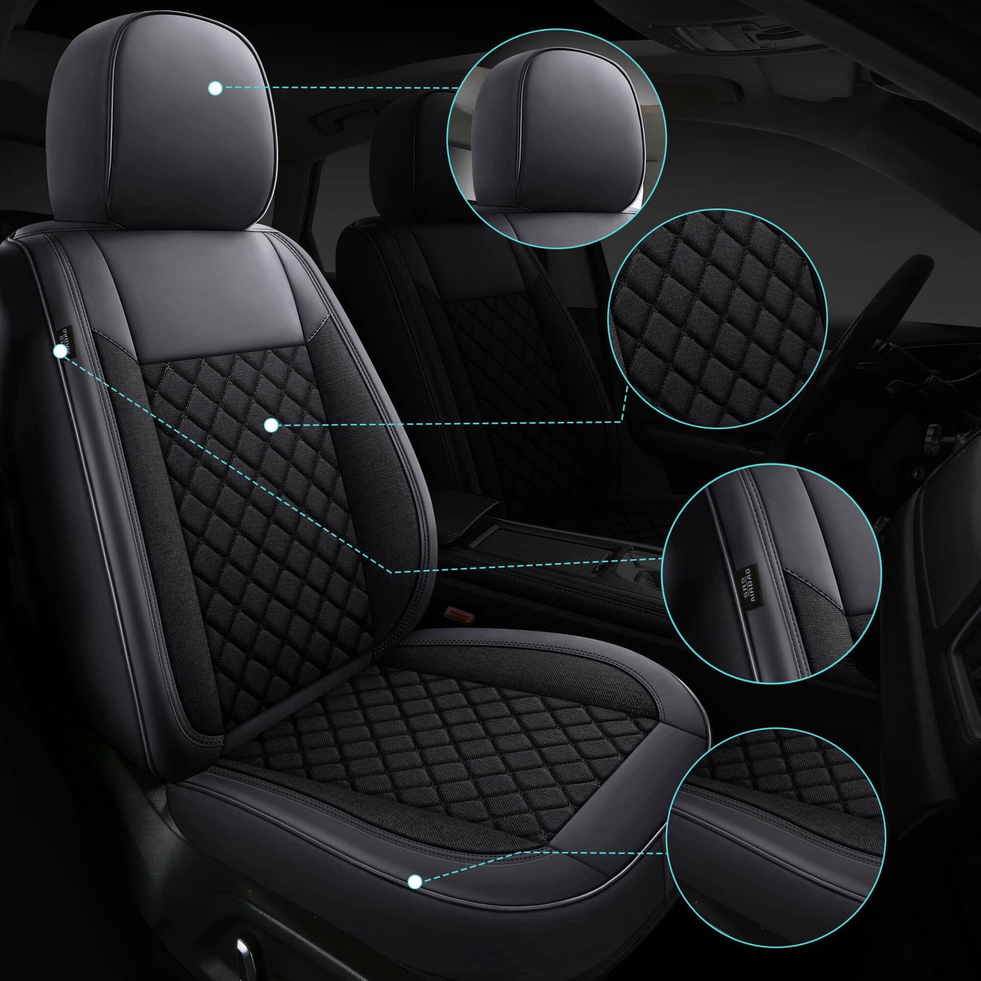 Housses de siège auto pour Suzuki Grand Vitara | Lot de 2 | Simili cuir haut de gamme (Skai) | Série CLS900 2