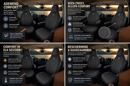 Camperstoelbeschermer | Zit- en rugkussen | Set van 2